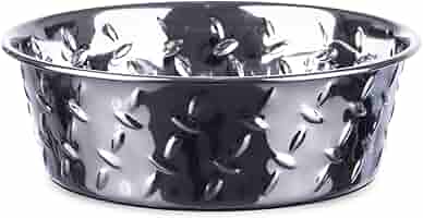 Pet Supplies : Loving Pets Diamond Plated Dog Bowl with Non